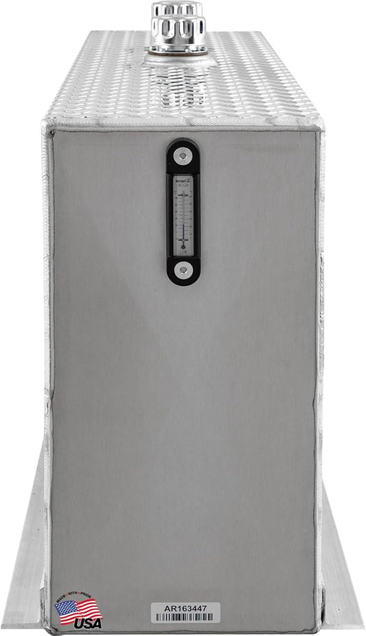 Buyers Products UR50A 50 Gallon Upright Aluminum Hydraulic Reservoir, Lightweight, With Baffles & Sight Gauge, Hydraulic Tank for Trucks