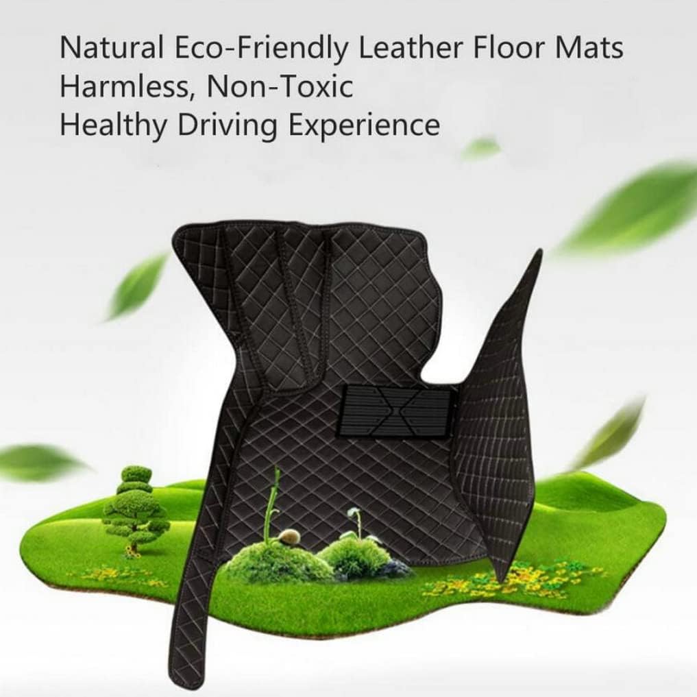 Custom All-Weather Protection Leather Car Floor Mats for Cars Sedan SUV Sports Car Waterproof Floor Mat (Light Brown)