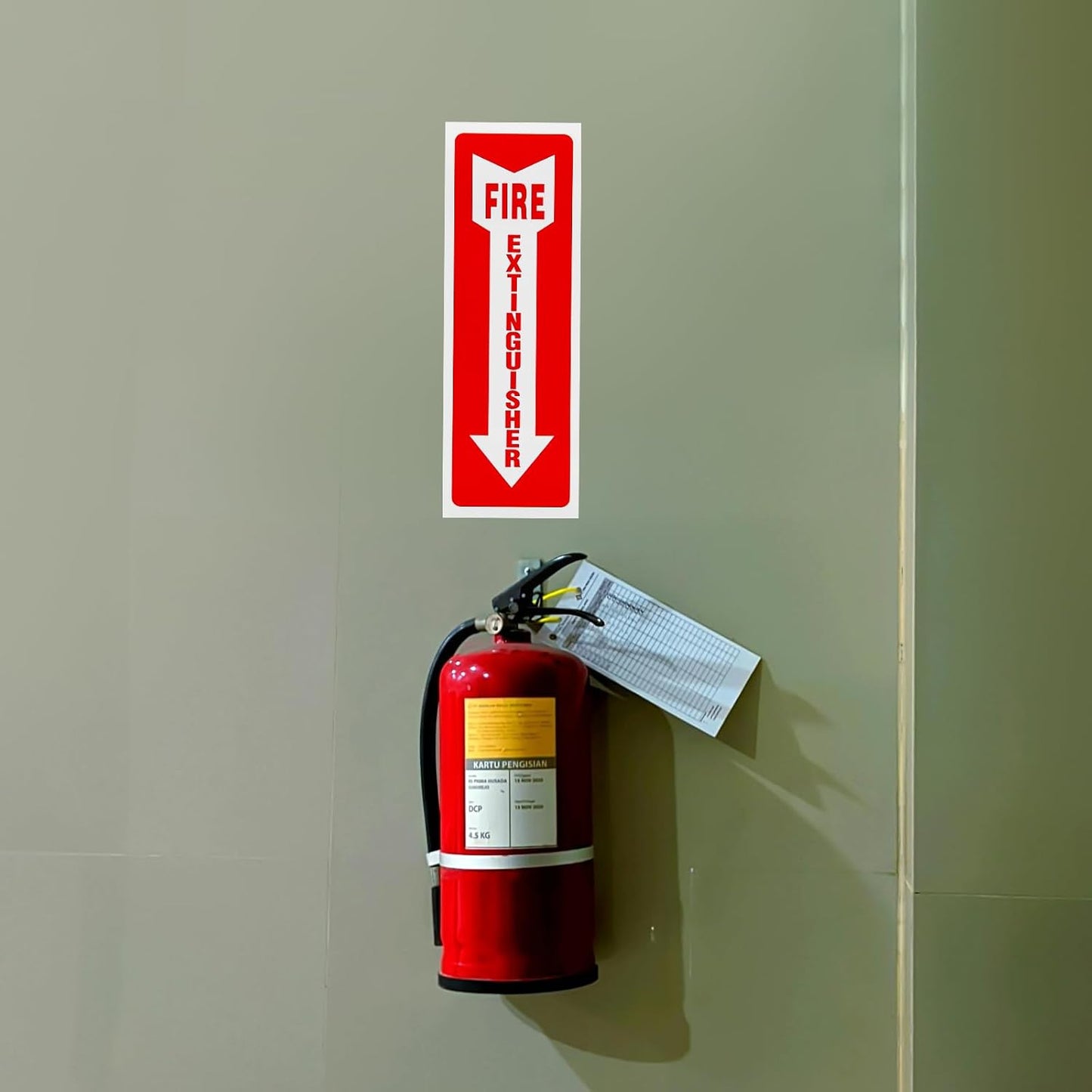 Madrigal fire extinguisher inside sticker,fire extinguisher sign,4 Pack-4x12"Premium Self-Adhesive Vinyl for UV, Weather, Scratch, Water and Fade Resistance, Indoor and Outdoor