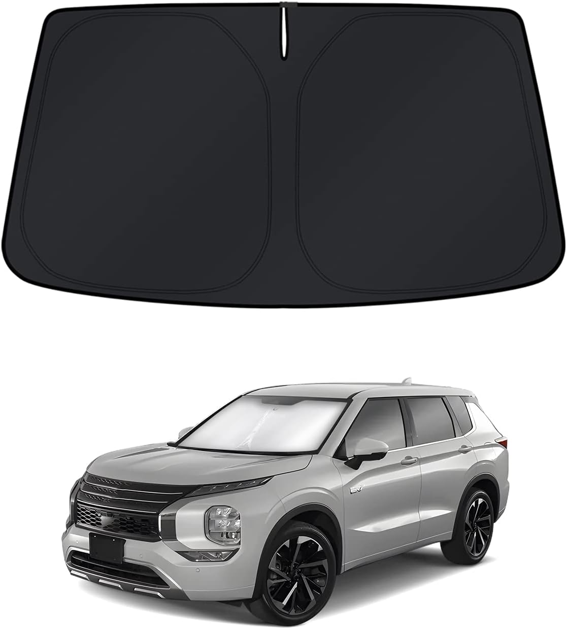 KUST Windshield Sun Shade for Mitsubishi Outlander 2022-2024 2025 2026 Window Shade Sun Visor Cover Foldable Blocks UV Rays Keep Your Car Cooler