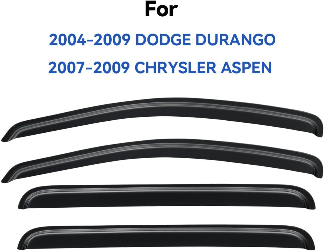 Window Visors Rain Guards Shield for 2004-2009 Dodge Durango, Out-Channel Window Vent Wind Deflectors Visors Shades for 2007-2009 Chrysler Aspen