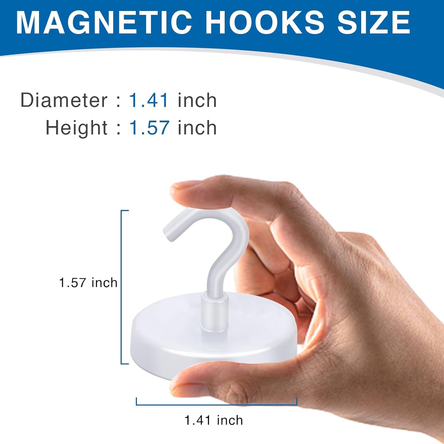 LOVIMAG Cruise Essentials, 150Lbs Cruise Door Magnets, White Magnet Hooks for Cabin Strong Magnetic Hooks for Hanging, Refrigerator, Celling -6 Pack