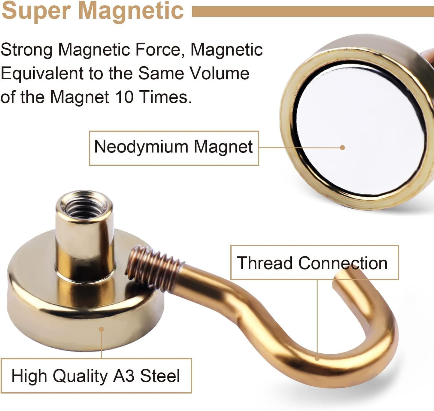 DIYMAG Magnetic Hooks, 30Lbs Strong Heavy Duty Cruise Magnet S-Hook for Classroom, Fridge, Hanging, Cabins, Grill, Kitchen, Garage, Workplace and Office Etc, (20 Pack-Yellow)