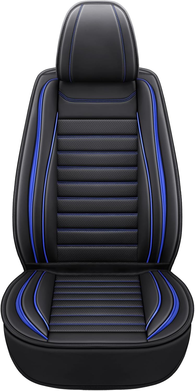 Car Seat Covers Full Set, Universal Faux Leather Car Seat Covers, Waterproof Breathable Automotive Seat Covers for Most Sedans SUV Trucks, Wine Red