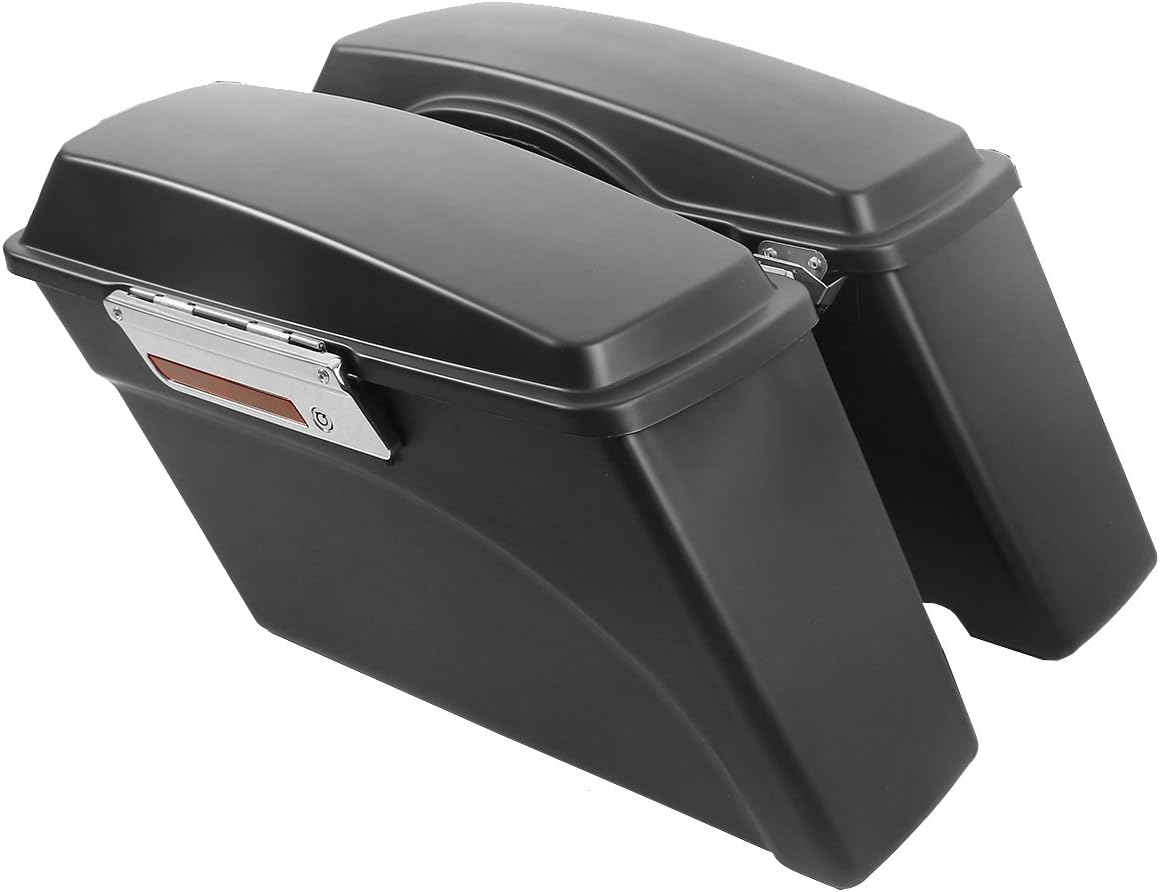 XFMT Hard Saddlebags Saddle Bag & Chrome Conversion Brackets For Harley Softail Heritage Deluxe 1984-2017