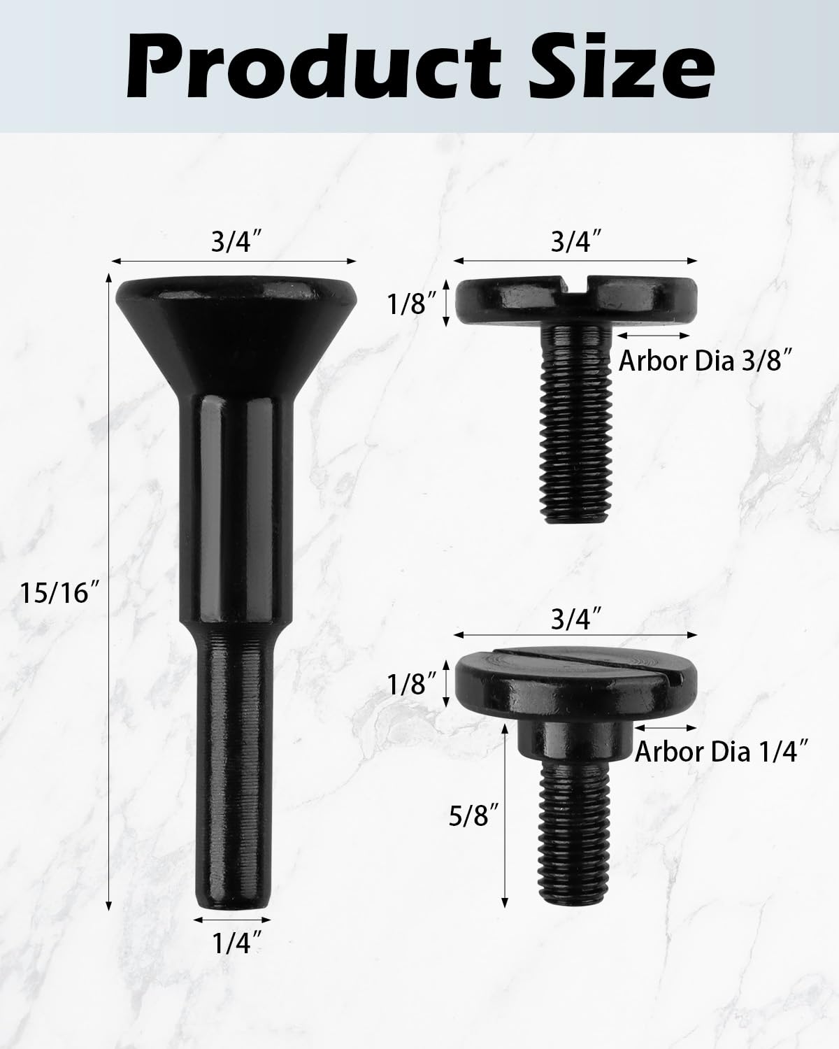 Die Grinder Accessories 3/8" & 1/4" Arbor Hole, 8 Pack Mounting Mandrel for Die Grinder Cut Off Wheel Drill Bits Tool