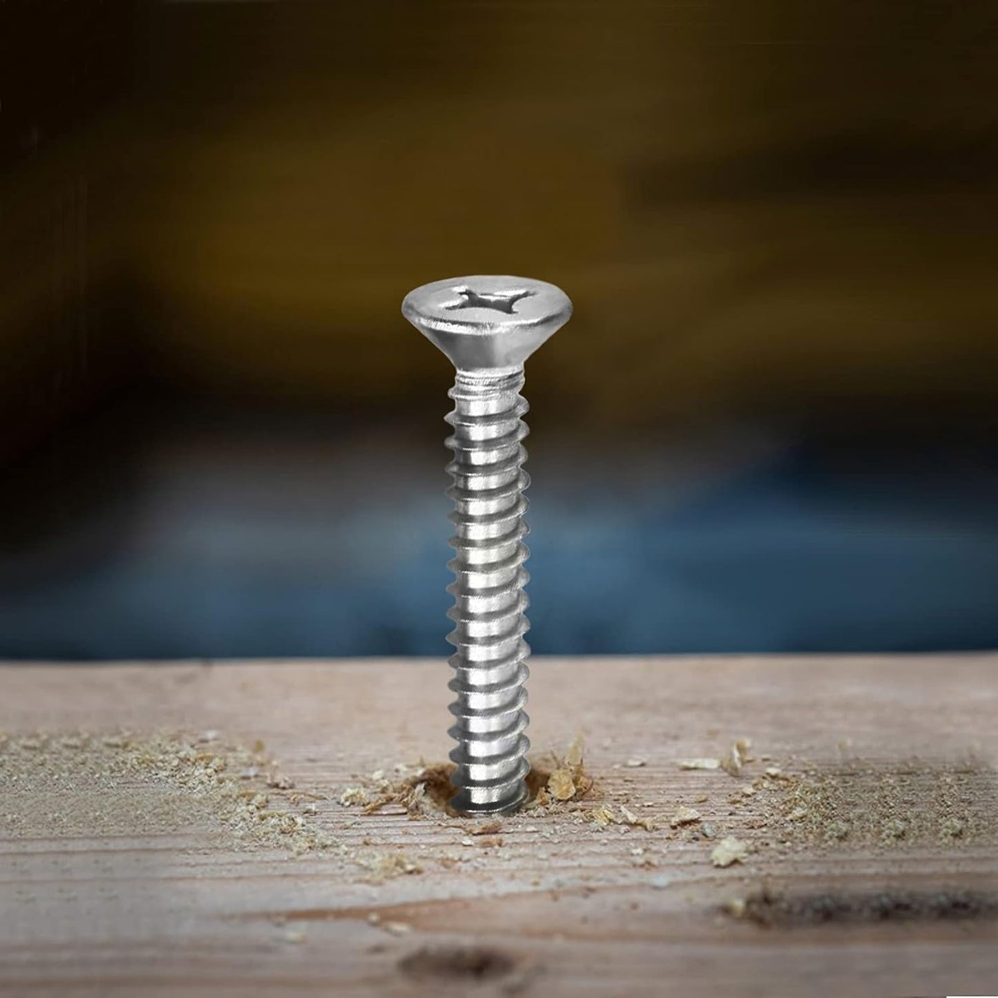 #8 x 1" Wood Screw 100Pcs 18-8 (304) Stainless Steel Screws Flat Head Phillips Fast Self Tapping Drywall Screws by SG TZH