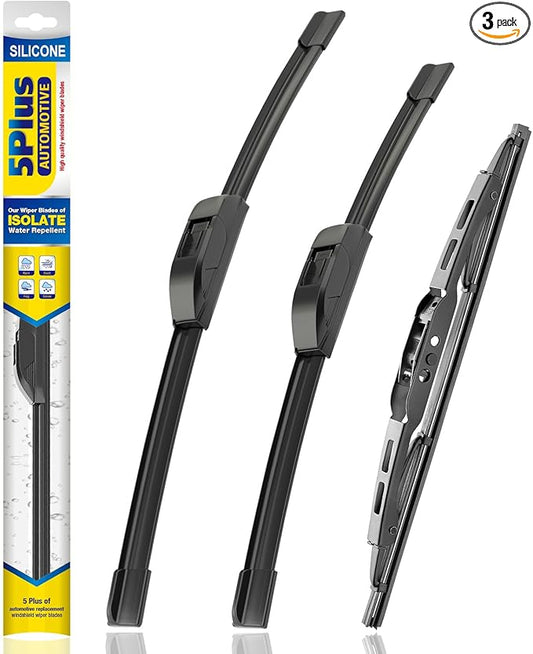 5 PLUS® Windshield Wipers Replacement for Chevy Traverse 2023-2018 Gmc Acadia 2023-2017,Silicone Water Repellent Wiper Blades-24"/20"/10"(Set of 3), OEM Fit, All-Season, Easy Installation