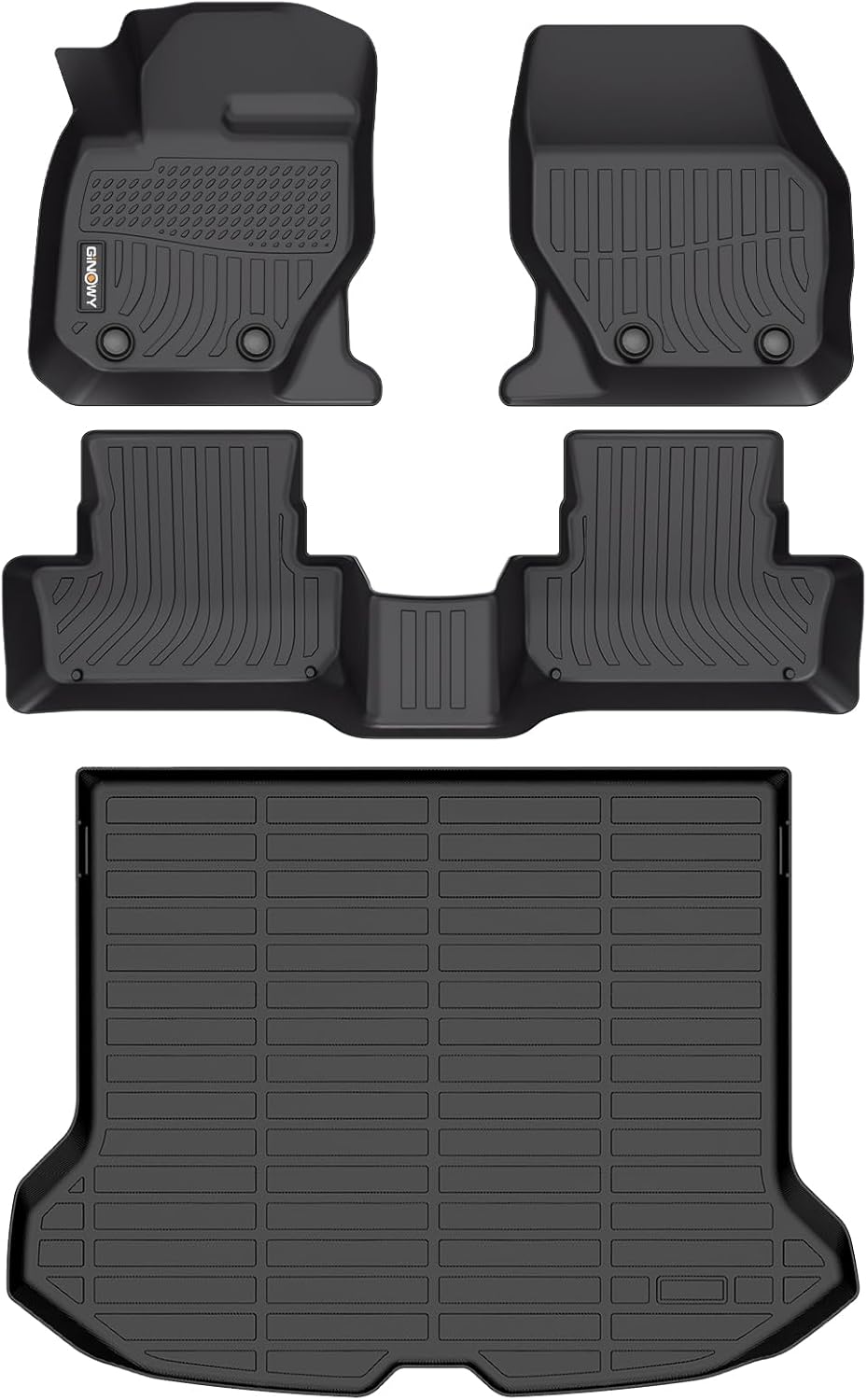 GINOWY-Floor Mats & Cargo Liner for Volvo XC60 2010-2017, All Weather Car Floor Mats Cargo Liner TPE Rubber Liners Trunk Mat for Volvo XC60 Accessories