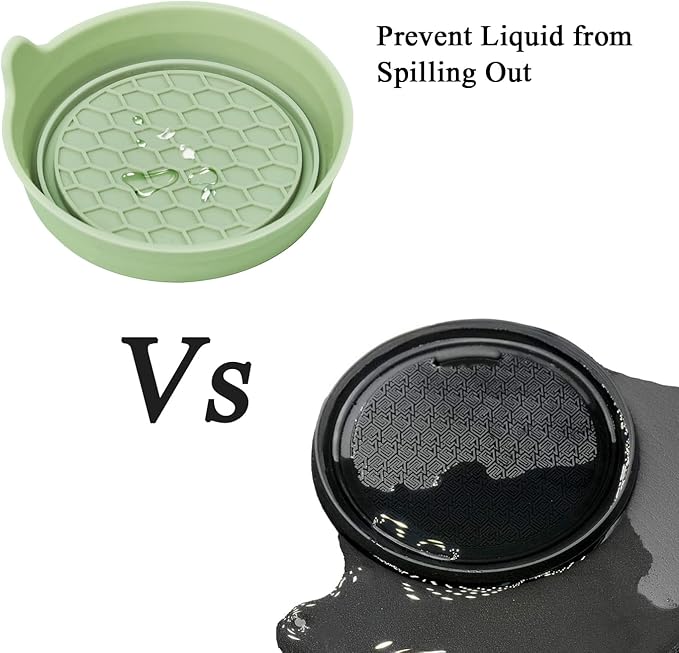 Amooca Car Cup Coaster Universal Automotive Waterproof Non-Slip Cup Holders Sift-Proof Spill Holder Car Interior Accessories 4 Pack Tea Green