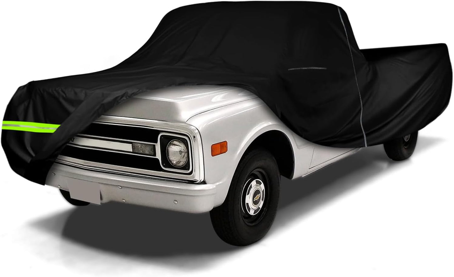 Waterproof Car Cover Compatible with Chevrolet C10 C20 K10 K20 1960-1987 Standard Cab Short Bed Accessories, 420D All Weather Car Covers with Zipper&Lock for Car Dust Snow Rain Hail Protection