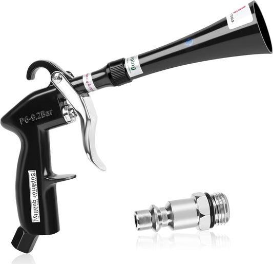 Air Blow Gun Car Detailing Dry Cleaning Gun with Tapered Nozzle High Pressure Cleaning Tool, Dryer Blower for Car Surfaces Quickly Blasts Dust, Works with Air Compressor, Black