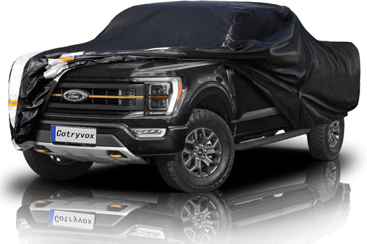 Ford F-150 Truck Cover Custom Fit 2008-2025 SuperCrew Cab SB (5.5'-6.5') with Door Zipper, 12 Layers Full Exterior Pickup Truck Cover Waterproof All Weather,Wind Dust Sun and UV Protection.