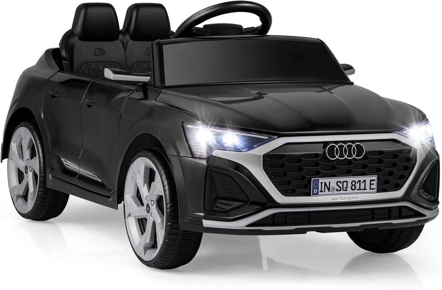 Licensed Audi SQ8 Ride on Car by OLAKIDS, 12V Kids Electric Vehicle with Remote Control, Toddlers Battery Powered Toy with 3 Speeds, Wheels Suspension, Music (Black)