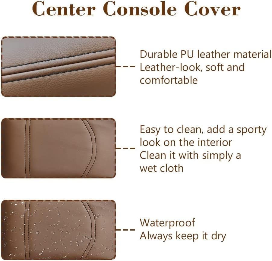 Muslogy Center Console Armrest Cover Compatible with Ford Maverick XL XLT Lariat 2022-2025 Accessories Cushion Pad Armrest Lid Protector Prevent Pets Scratches Regular Thick(Dark Brown)