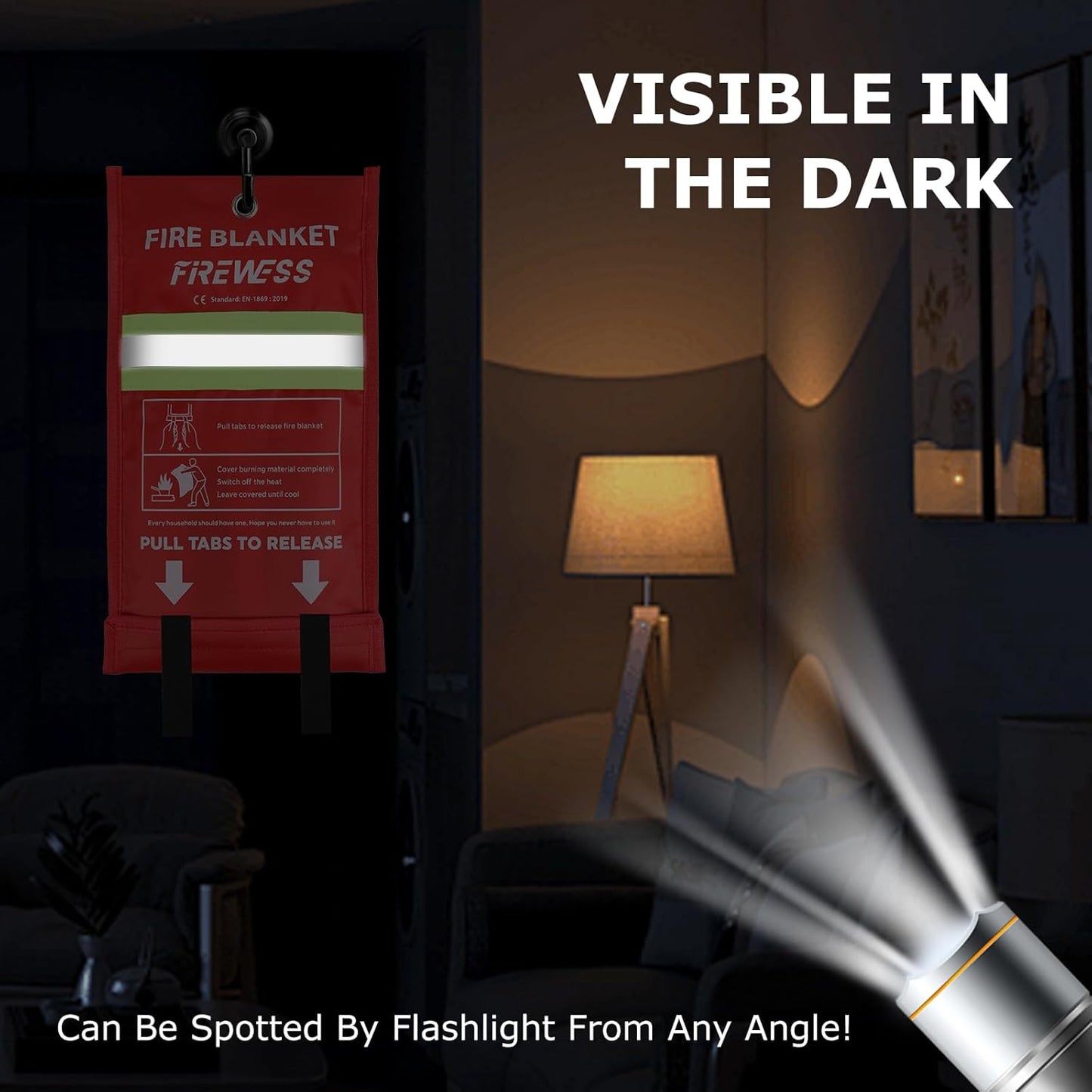 Emergency Fire Blanket, 1Pack Silicone Flame Retardant Fire Blankets Emergency for Home, Kitchen, Car, Office, Grill, 39.4X 39.4inch Fire Extinguisher Blanket