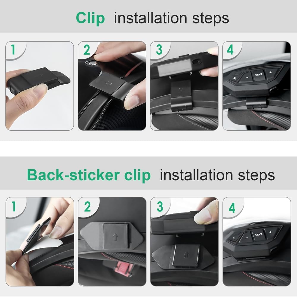 Motorcycle Bluetooth intercom MS20 2000m Helmet Intercom,20 Riders Motorcycle Bluetooth Headset,Universal Bluetooth Helmet Headset,Helmet Communication System FM/Hard &Soft Mic/1Pack
