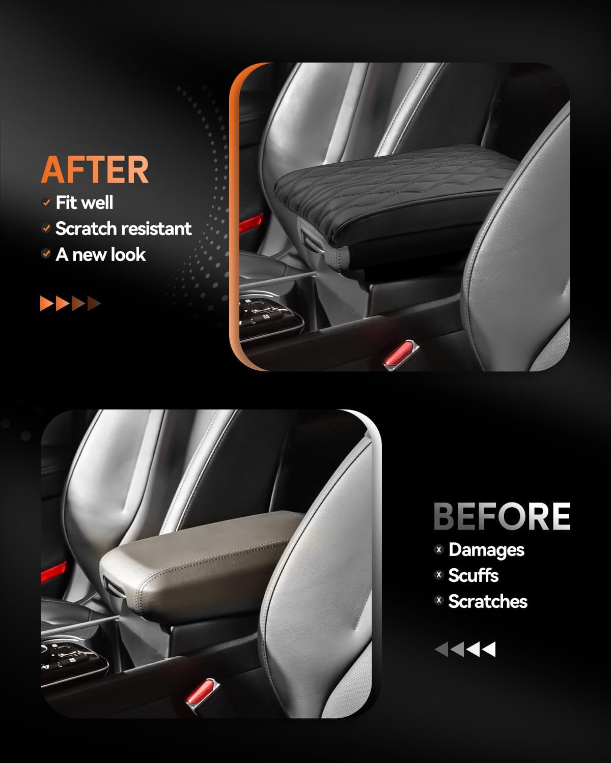 CDEFG for 2025 Kia Sportage Center Console Cover Armrest Box Cover for Sportage (LX, EX, X-Line, SX, SX Prestige, X-Pro, X-Pro Prestige) 2023 2024 2025 Accessories Arm Rest Protector