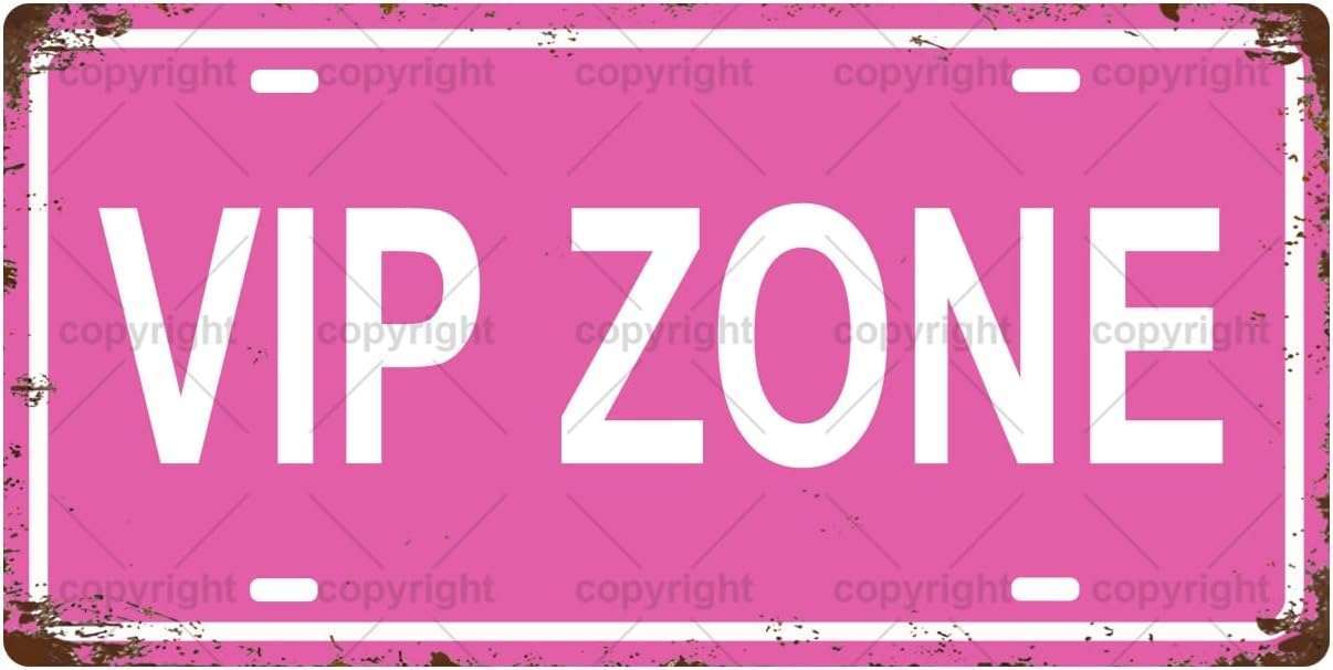 VIP ZONE Space Vintage Metal Tin Sign, License Plate, Home Decor, Room Decor, Wall Decor, Bathroom Decor, Bar Decor, Cafe Decor, Garage Decor, 12 x 6 Inch