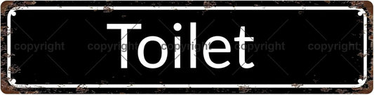Toilet Vintage Metal Tin Sign, Street Sign, Home Decor, Room Decor, Wall Decor, Bathroom Decor, Bar Decor, Cafe Decor, Garage Decor, 16 x 4 Inch