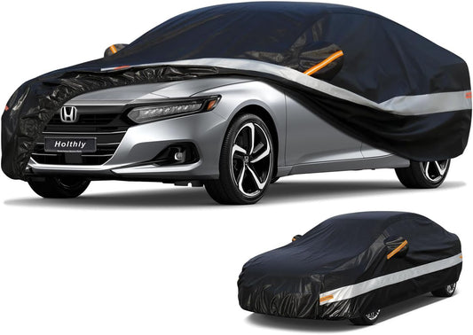 10 Layers Car Cover Custom Fit for Honda Accord (2001-2024),Waterproof All Weather for Automobiles, Outdoor Full Cover Sun UV Rain Protection with Cotton.Black