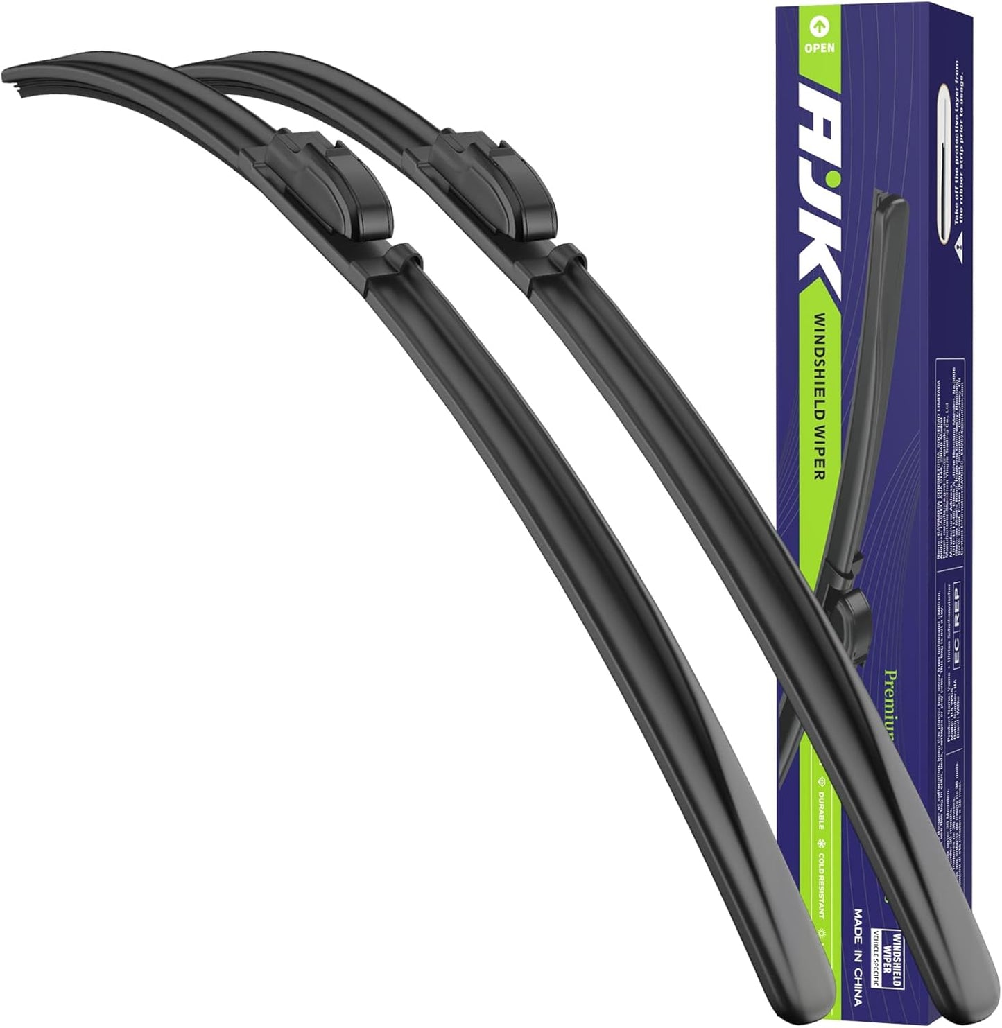 AJK Wiper Blades for Chevrolet Silverado 2019 2020 2021 2022 2023 2024, 2 Piece All Weather OEM Quality Automotive Replacement Windshield Wiper Blades for My Car