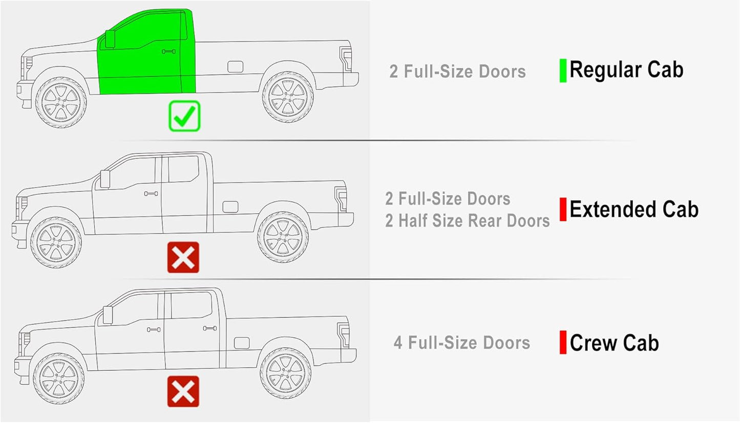 APS Running Boards Style Compatible with Ford F150 2015-2025 Regular Cab & F-250 F-350 Super Duty 2017-2025 (Nerf Bars Side Steps Side Bars)