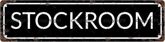 STOCKROOM Vintage Metal Tin Sign, Street Sign, Home Decor, Room Decor, Wall Decor, Bathroom Decor, Bar Decor, Cafe Decor, Garage Decor, 16 x 4 Inch