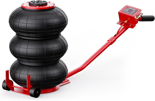 Air Jack, 3 Ton/6600 lbs Car Jack, 3-5 s Fast Lifting Pneumatic Jacks with Short Handle, Lift up to 17.7 inch Pneumatic Air Jacks for Cars and Trucks, Garages, Repair (Red)