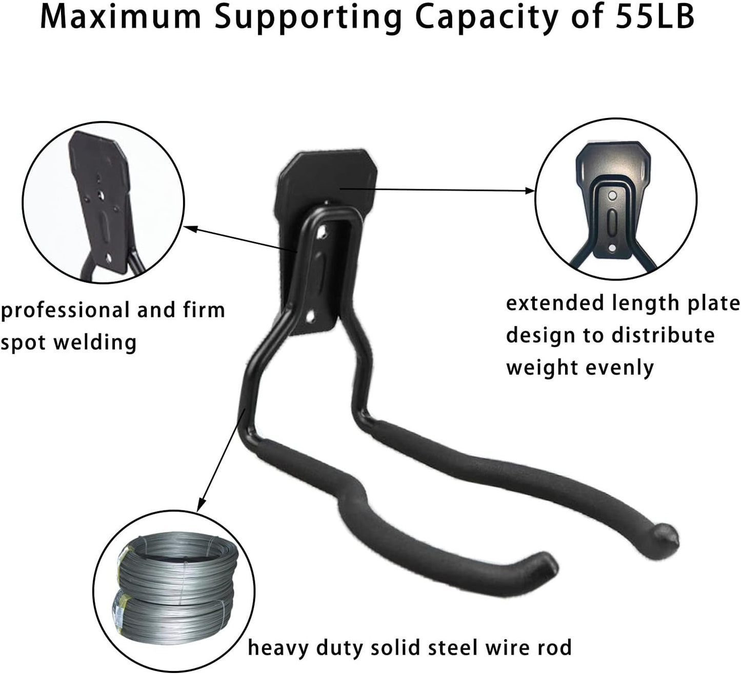 Weedeater Hanger - String Trimmer Hanger, Wall Mounted Power Tool Holder, Utility Hooks for Garage Tool Organizers and Storage (Black-1 P)