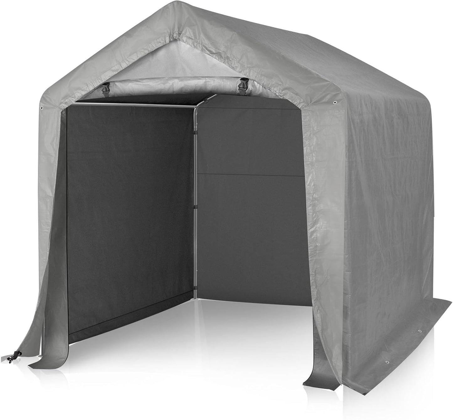 Outvita Outdoor Portable Storage Shed Tent, 6x6 ft Waterproof Carport with Roll-Up Zipper Door and Durable Galvanized Steel Frame, Ideal for Motorcycle, GTV, Bike, Wood Tool Lawn Mower Storage