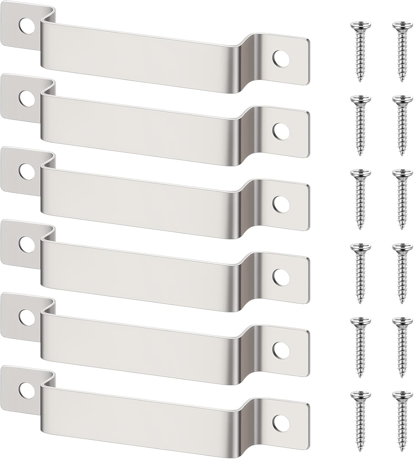 6 Pcs Tape Measure Clip Tape Measure Holder Bench Belt Universal Tool with Screws Stainless Steel Tool Hanger Storage Dock for Mount Drill Power Measures and Belt Clips (Silver)