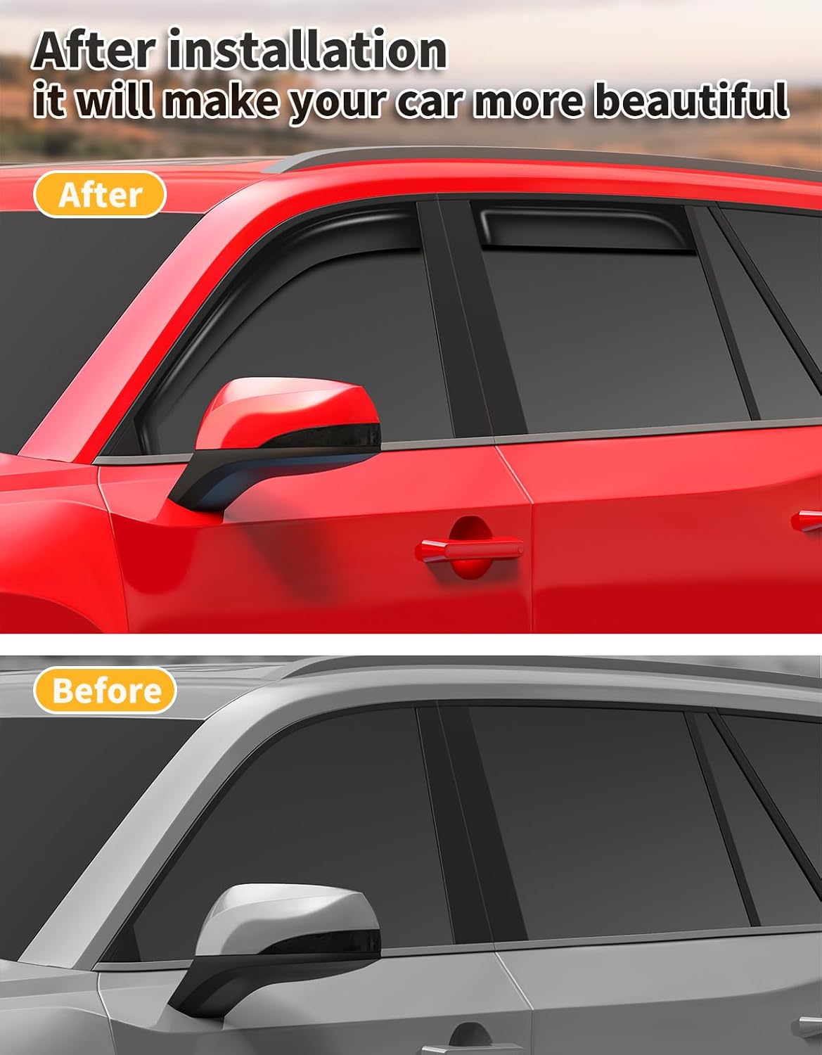 in-Channel Window Rain Guards Fit for Toyota Grand Highlander 2024 2025 Extra Durable Window Visors Window Deflectors Vent Visors Vent Shades Car Accessories-4 pcs 2-Q20