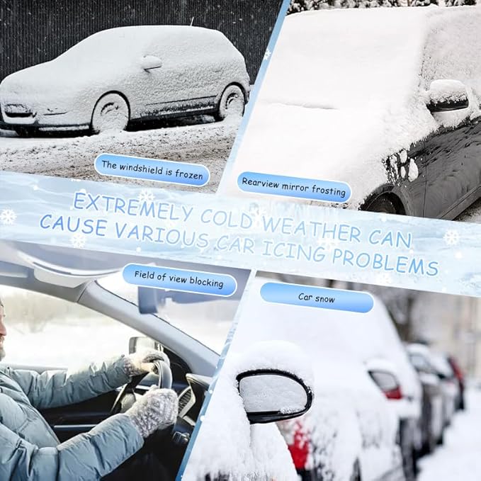 2PCS Electromagnetic Car Snow Removal Device, Anti-Freeze Windshield Defroster & Ice Melter, Automotive Snow Removal Tool for Winter Emergency