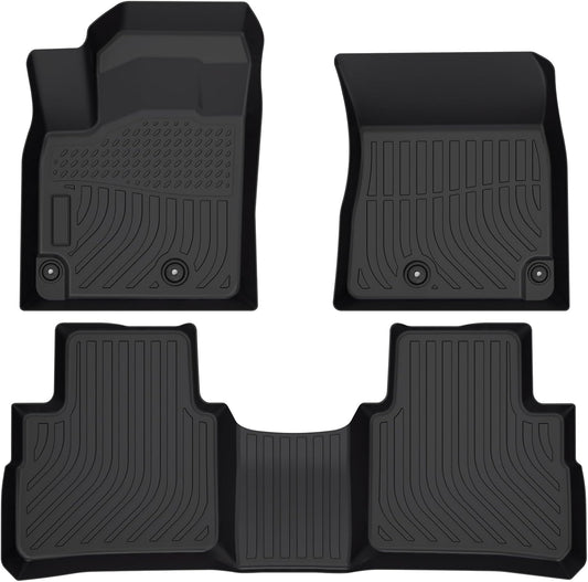 Floor Mats Fit for 2021-2024 2025 Nissan Rogue,Custom Fit TPE All Weather Floor Liner Full Set Rogue Accessories Car Mats Front & Rear 2 Row Mats, Black(NOT Fit Rogue Sport)