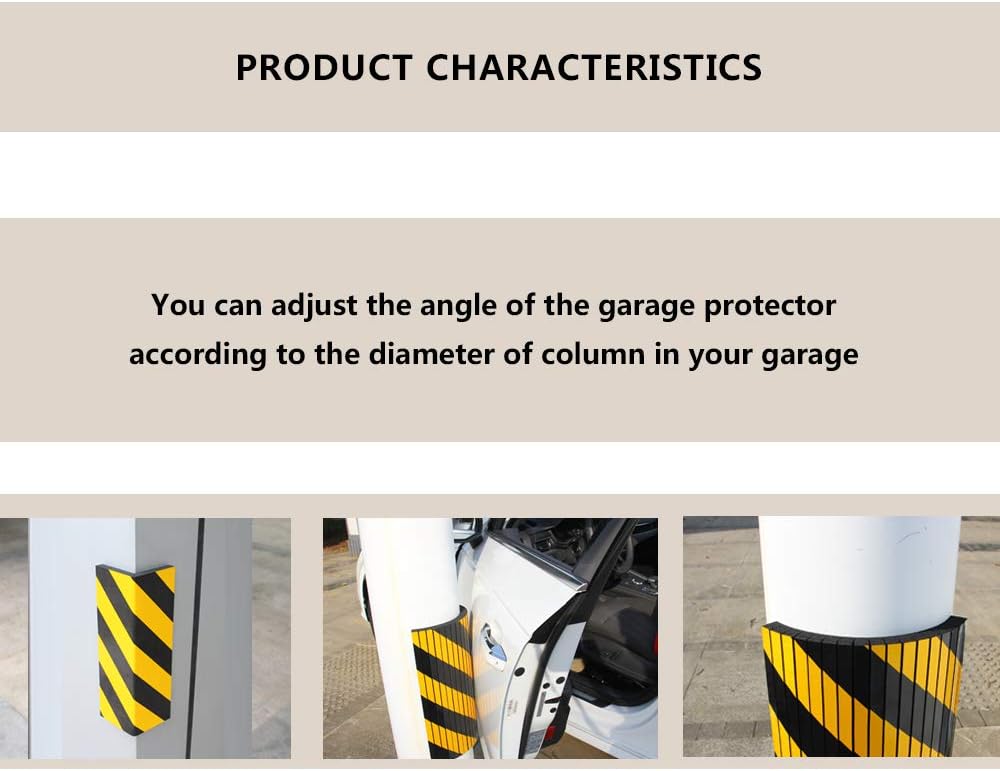 Garage Wall Protector Foam Wall Column Guard for Parking Garages - Reflective Wall Edge Protector - 2 Pack Pole Guard - Wall Edge and Bumpers Guards