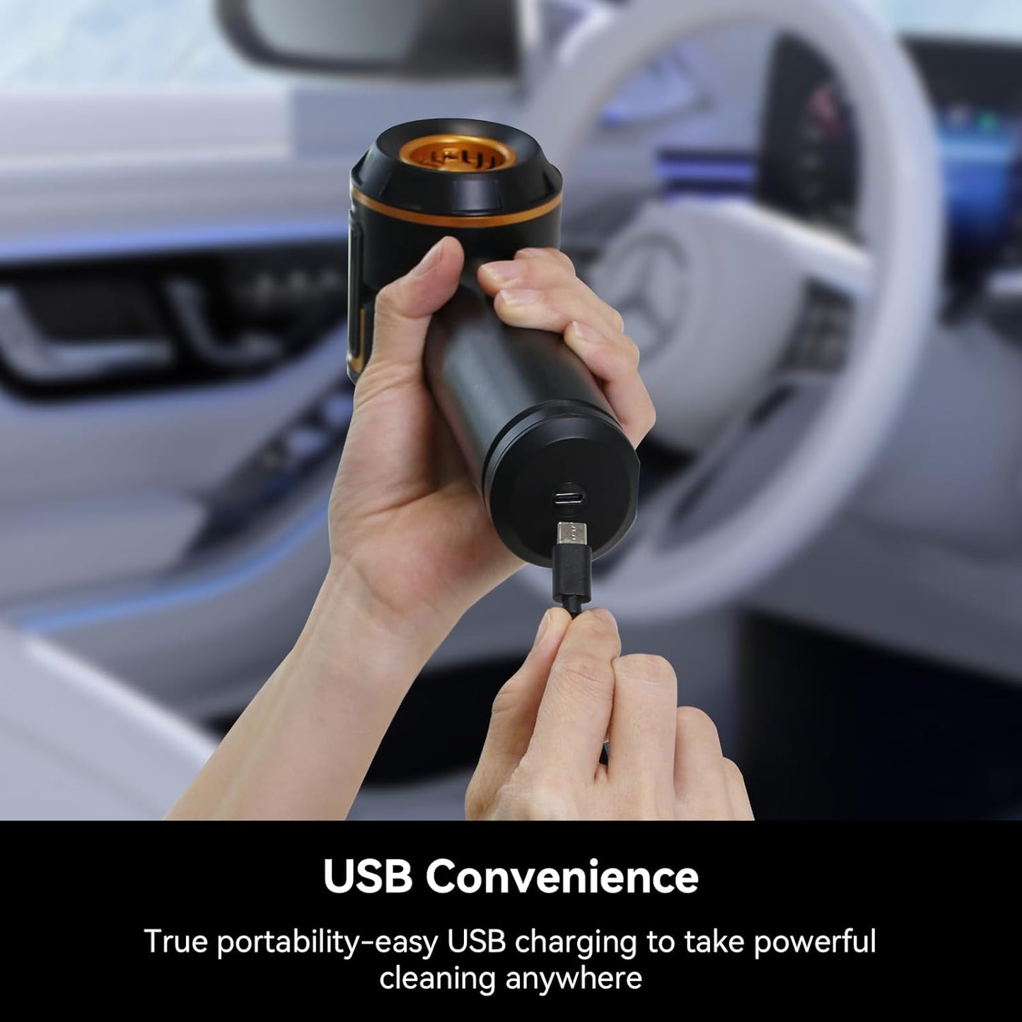 Car Vacuum Cleaner,Advanced Clean Cordless Handheld Vacuum, Compact Home and Car Vacuum with Crevice Tool,Digital Display Vacuum Cleaner