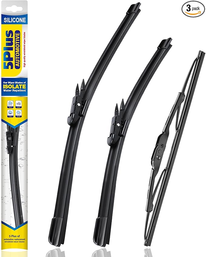 5 PLUS® Windshield Wipers Replacement for Chevrolet Chevy Traverse 2017-2012,Silicone Water Repellent Wiper Blades-24"/21"/13"(Set of 3), OEM Fit, All-Season, Easy Installation