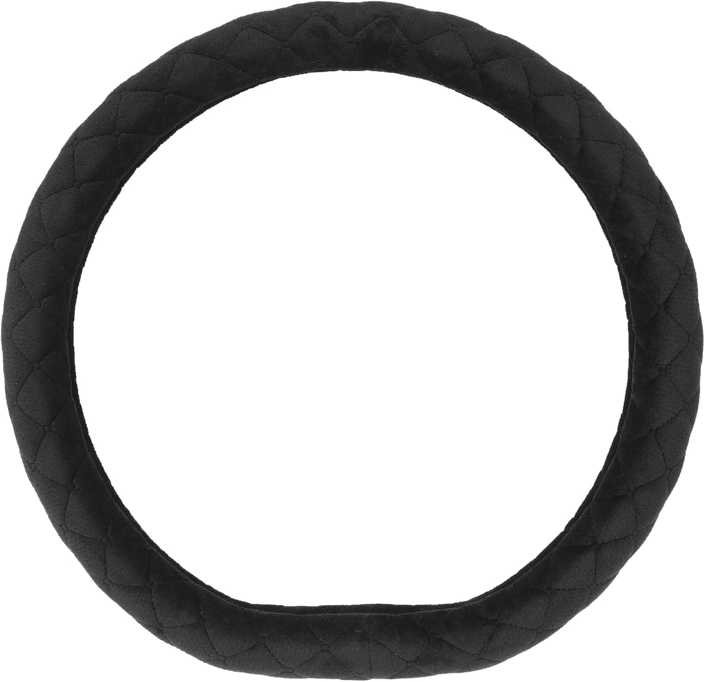 Soft Car Steering Wheel Cover for Sedan, SUV, Warm Luxury Velvet, Odorless, Universal, Anti Slip, Summer Winter, Black, D Shape(Flat Bottom)