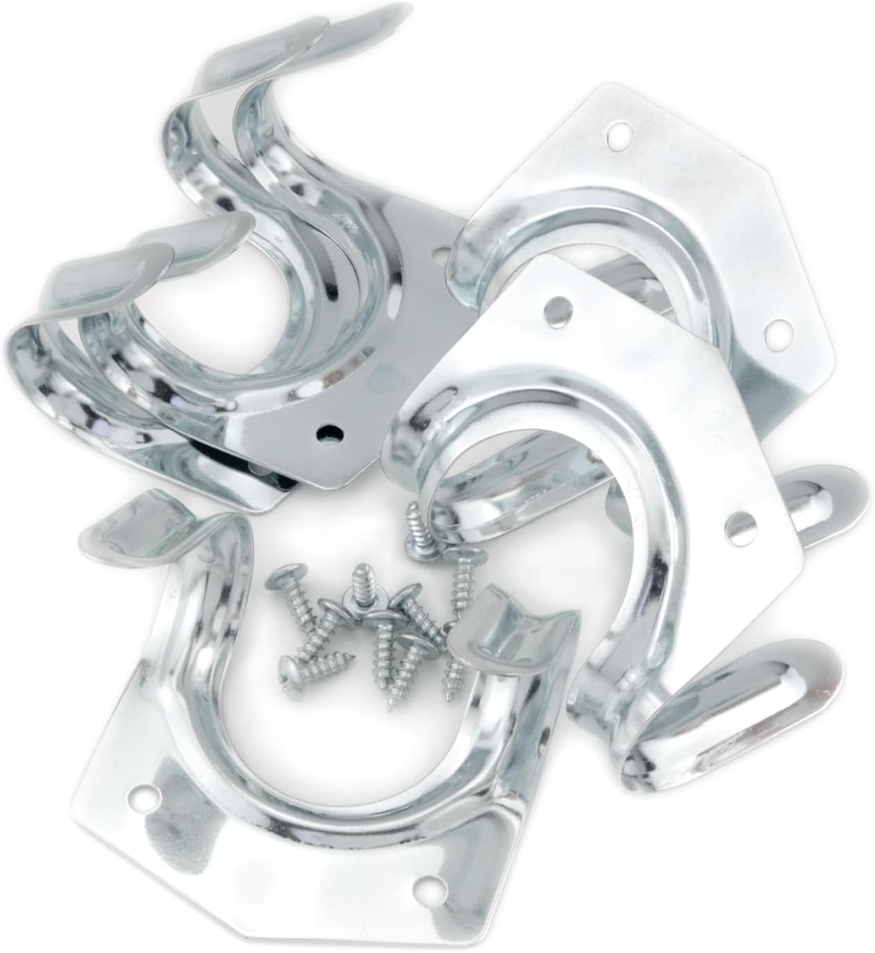 5PCS Garage Hooks Tool Organizer Wall Mounted Double Tool Hanger Hooks Set for Garage Shed Hanging Bracket Garden Tools