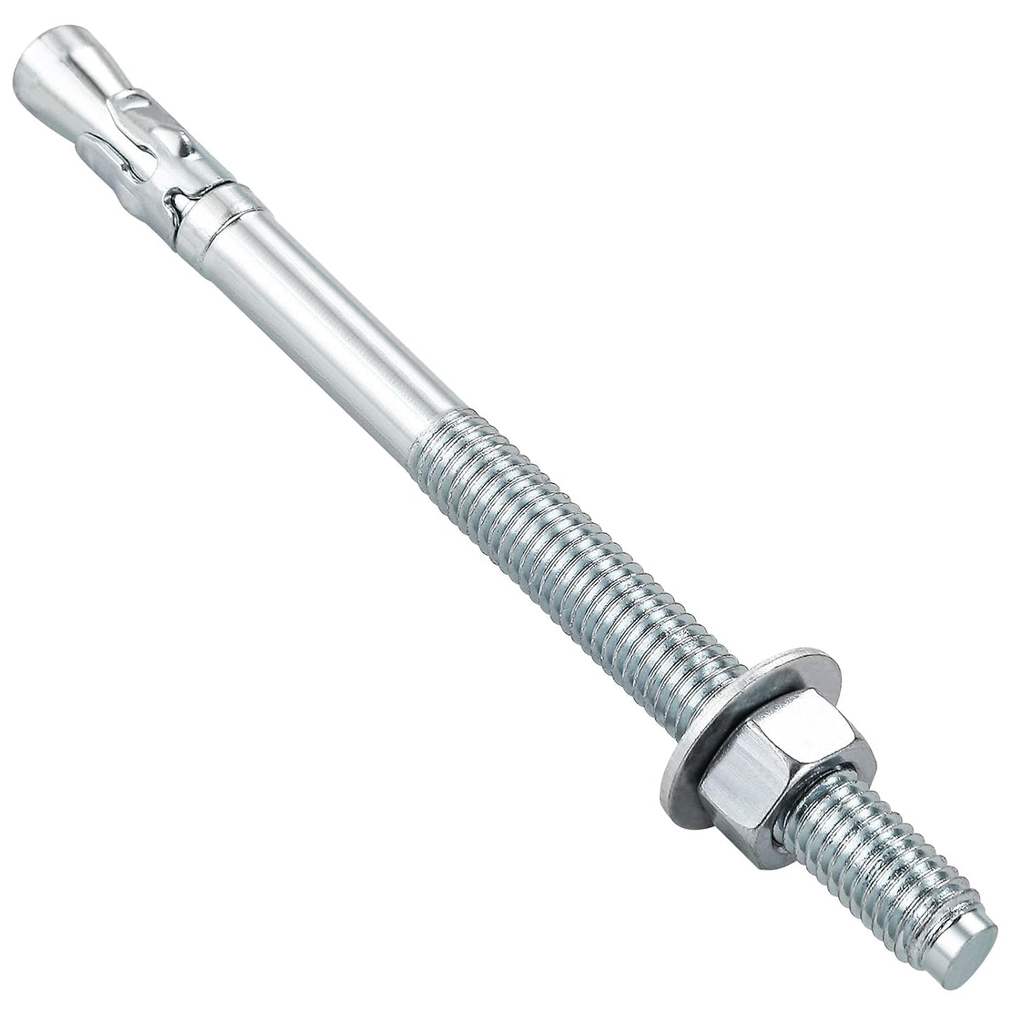 3/4x5-1/2 10Pcs Inch Standard Fasteners for Heavy-Duty Zinc Wedge Anchors for Cement and Concrete