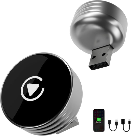 Wireless CarPlay Adapter 2025 Upgrade Wired CarPlay to Wireless, Mini USB Design for Cars with Built-in Wired Apple CarPlay Plug and Play Easy Use Fast Stable Connection Car Play for iPhone