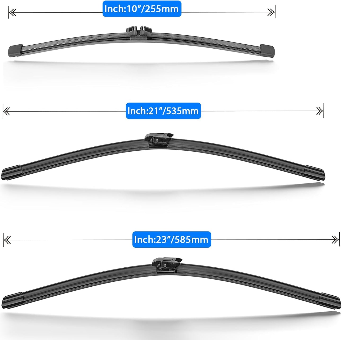 Windshield Wiper Blades Replacement for 2017-2022 Mini Cooper Countryman Original Factory Quality Front Rear Wipers Blade Set for My Car - 23" 21" 10" (Pack of 3)