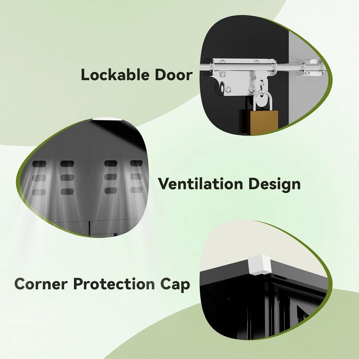 COMHOMA Shed Outdoor Storage Shed Metal,Lockable Doors Tool Sheds with Sloping Roof,Steel Garden Shed with Air Vent for Backyard,Patio,Lawn,Poolside (Dark Grey, 6x4)