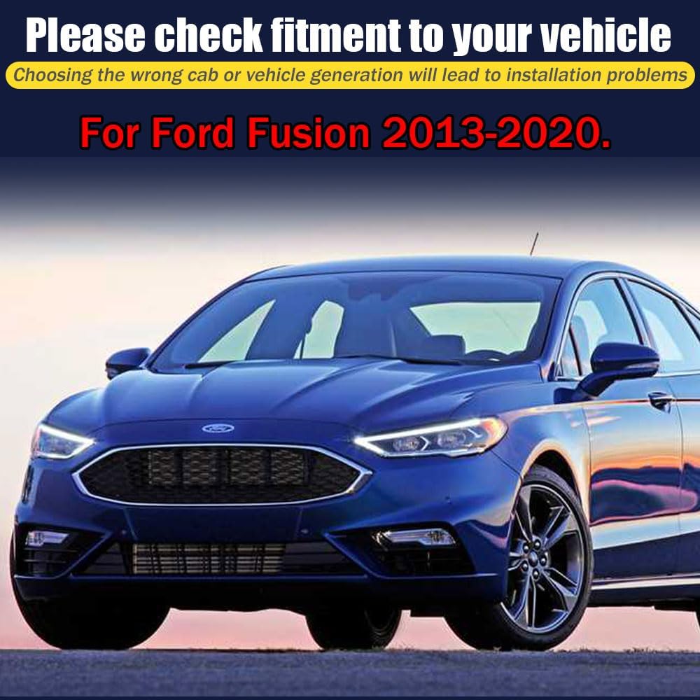 Rain Guards for Fusion 2013-2020, Tape-on Side Window Deflectors for Fusion, Window Visors for Ford Cars, for Ford Car Accessories 4 Rain Guards ＆ 4 Car Coasters