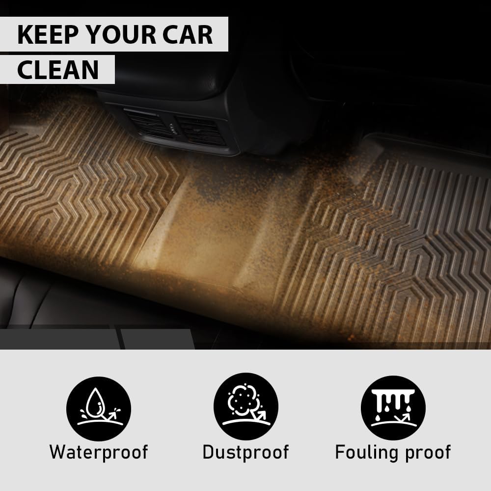 G-PLUS Floor Mats Compatible with Honda Civic 2016-2021 Coupe/Sedan/Fit Civic Hatchback 2017-2021/Fit 16-21 Honda Insight TPE All Weather Full Cover Protection 3 Piece,Black