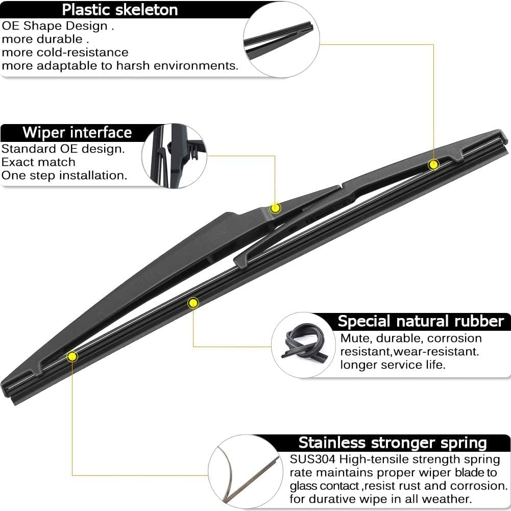 AUTOBOO 26"+16" Windshield Wipers with 12" Rear Wiper Blade Replacement for Lexus NX200t NX300 NX300h 2015 2016 2017 2018 2019 2020 2021 -Original Factory Quality (Pack of 3)