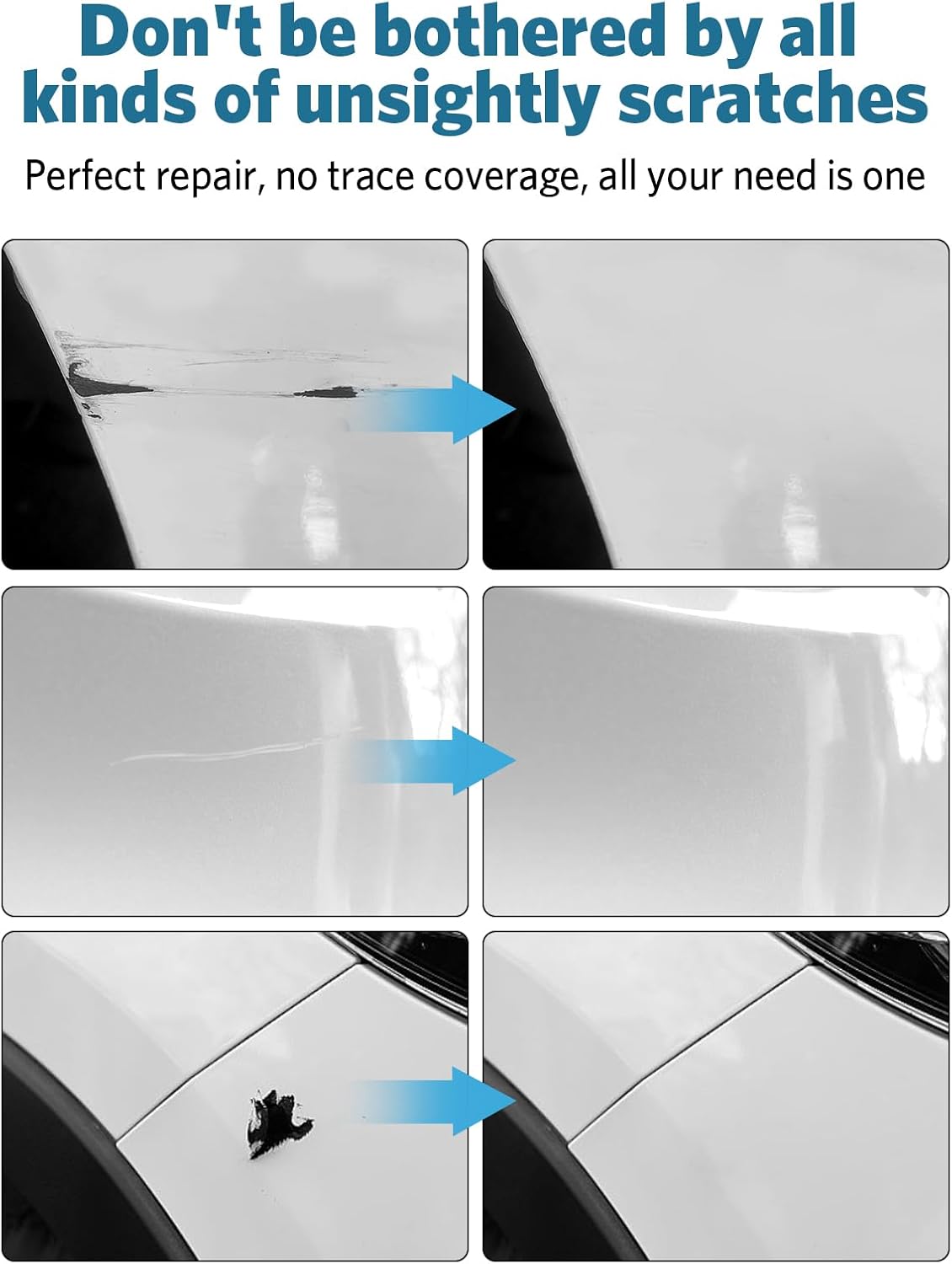 Iconic Silver Metallic(JS/M7432A) Touch Up Paint for Ford, Car Paint Scratch Repair Remover Pen Color Exact Match, Quick and Easy Fix Automotive Chips and Nicks Scuff