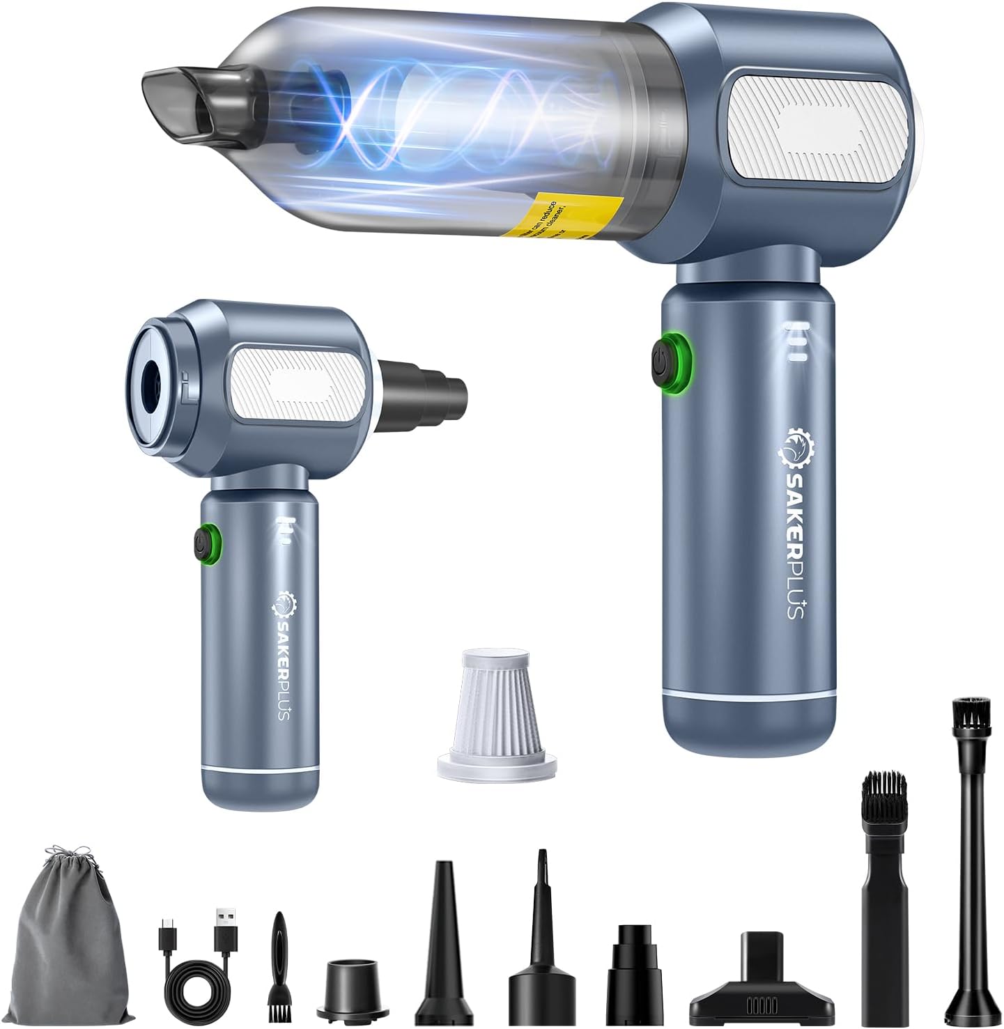 Mini Vacuum Cleaner, Cordless Car Vacuum, 17500PA High Suction, 3 in 1 Handheld Vacuum, Vacuuming, Blowing, Inflating, Deflation, Portable Vaccum with HEPA Filter for Cars,Desktop,Home SW106