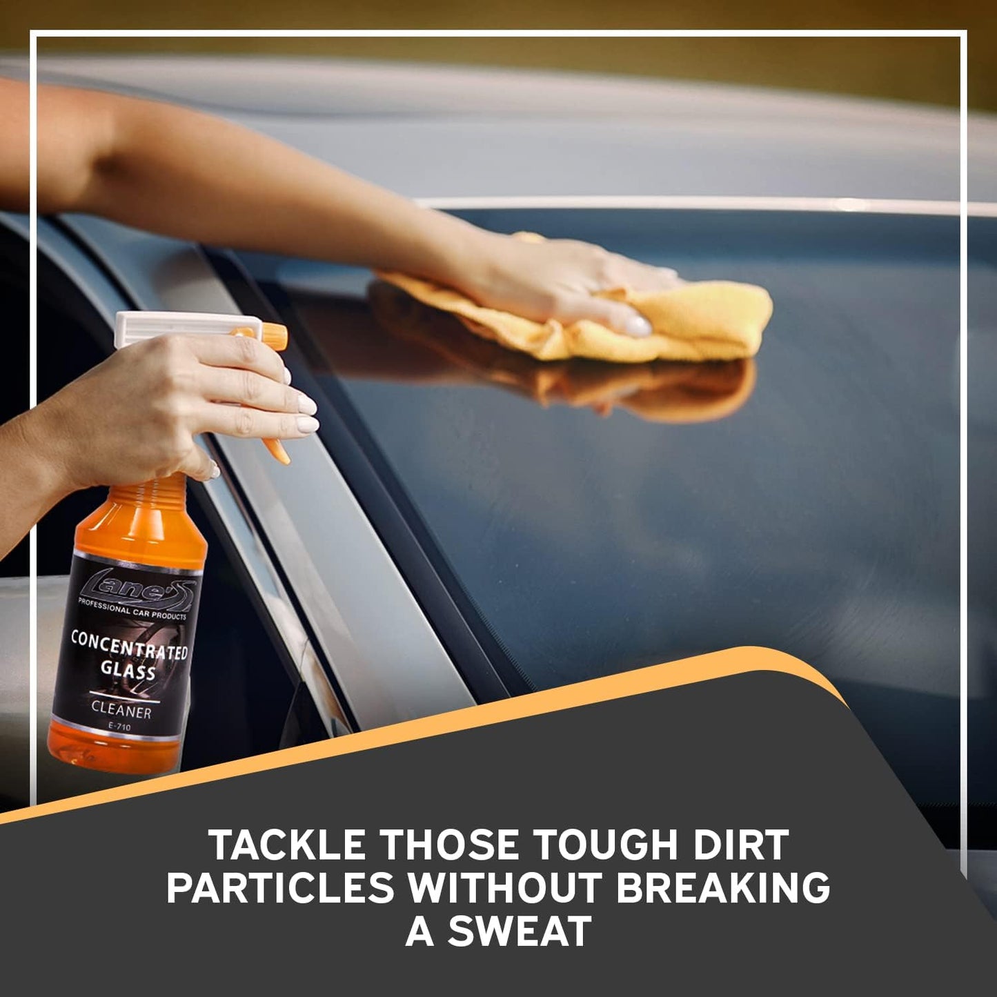 LANE'S Concentrated Auto Glass Cleaner- Window Cleaner, Windshield Cleaner- Removes Smoke Film, Fingerprints, and Smudges, Safe for All Glasses- 16 oz